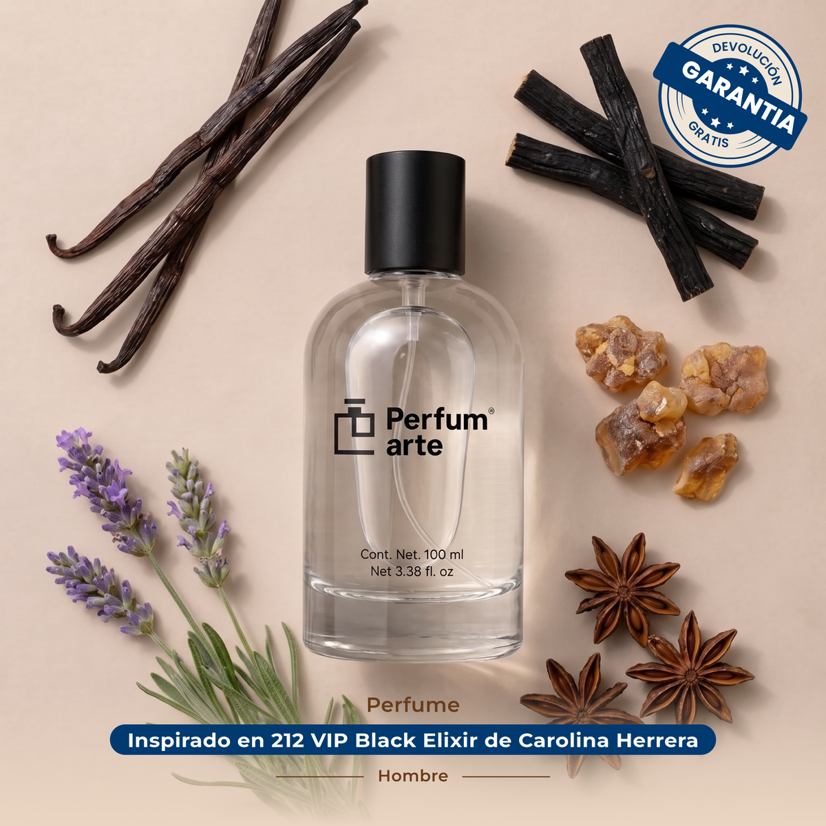 Perfume Inspirado en 212 VIP Black Elixir Carolina Herrera Hombre